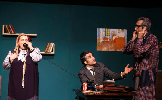 امیرمهدی ژوله، بهاره رهنما و پژمان جمشیدی در دوباره اون آهنگو بزن سام - عکس بابک برزویه